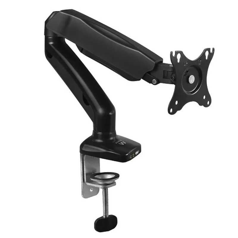 Ewent Soporte de Mesa con Brazo Articulado para Monitor hasta 34" - VESA 100x100 - 9kg - USB-A 3.1 Gen1 - Negro