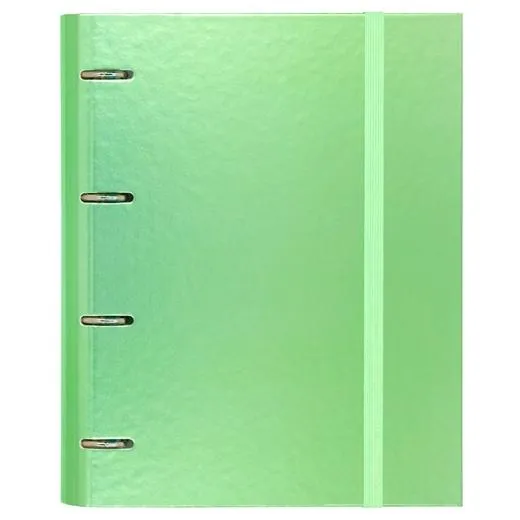 Carchivo Carpeta Anillas 4X35Mm Carpeblock Metal C/Recambio 100H A4 90Gr 1 Banda Color Cartón Plastificado Verde