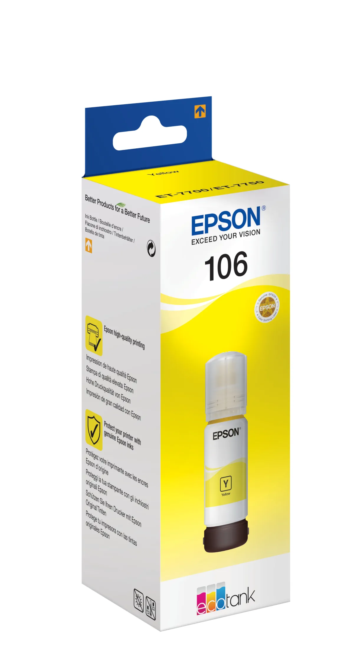 Epson Tinta Bote Amarillo EcoTank ET-7700, 7750 - Nº 106