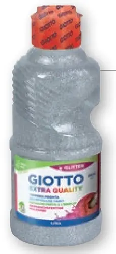Giotto Glitter Tempera 250ml Color Plata Botella Bio PET
