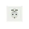 Nanocable Roseta Schuko Empotrable con 2 Tomas USB 2.4A - Color Blanco