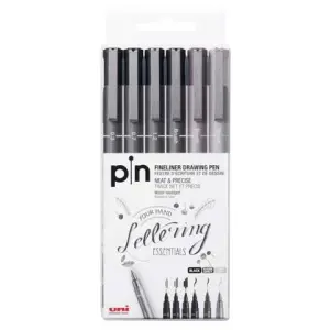 UNIBALL ROTULADOR CALIBRADO PIN-200(S)/6P SURTIDO GRIS & NEGRO ESTUCHE 6 UD