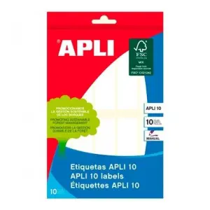 Apli Etiquetas Adhesivas 20X75mm Escritura Manual C/Romos 10X10H Blancas