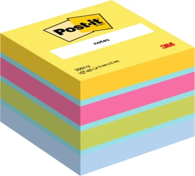 Post-It Cubo De 400 Notas Adhesivas Reposicionables - Forma Cuadrada - 51X51Mm - Colores Surtidos