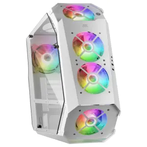 Mars Gaming MC51 White ATX Case con 5 Ventiladores Chroma RGB y Cristales Templados