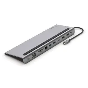 DOCKING USB-C BELKIN INC004BTSGY A 1xHDMI 1xDISPLAYPORT 1xVGA 2xUSB-A 3,0 1x USB-A 2.0 1xUSB-C PD 100W 1xGb RJ45 1xJACK 3,5 mm COLOR GRIS