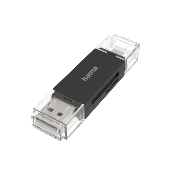 Hama Lector de Tarjetas USB-A Compatible con SD y MicroSD - Sistema OTG - Negro