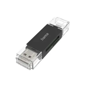 Hama Lector de Tarjetas USB-A Compatible con SD y MicroSD - Sistema OTG - Negro