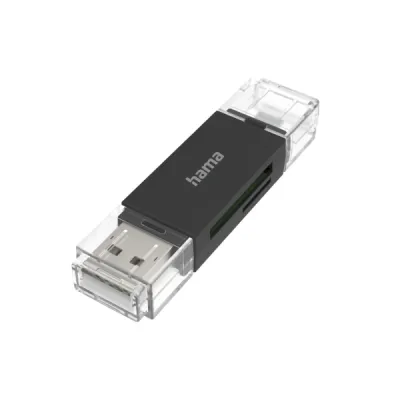 Hama Lector de Tarjetas USB-A Compatible con SD y MicroSD - Sistema OTG - Negro
