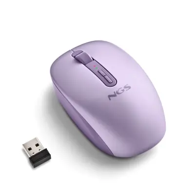NGS Fog Dual Ratón Inalámbrico 1600 DPI - Bluetooth 5.2 y 2.4 GHz - Silencioso - Color Púrpura
