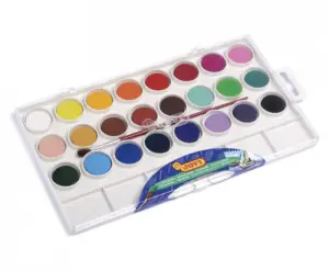 Jovi Pack de 24 Acuarelas en Pastilla 22mm con Pincel - Colores Brillantes y Mezclables