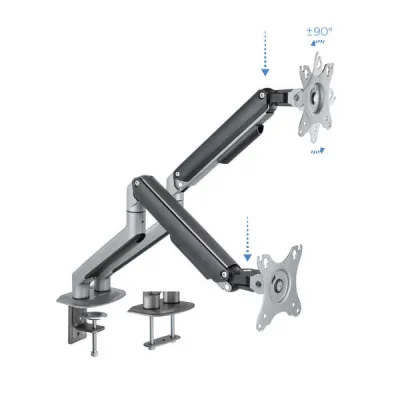 TOOQ Soporte De Mesa DB4132TNR-G Para 2 Pantallas 17-32" VESA 100x100 Gris/Negro