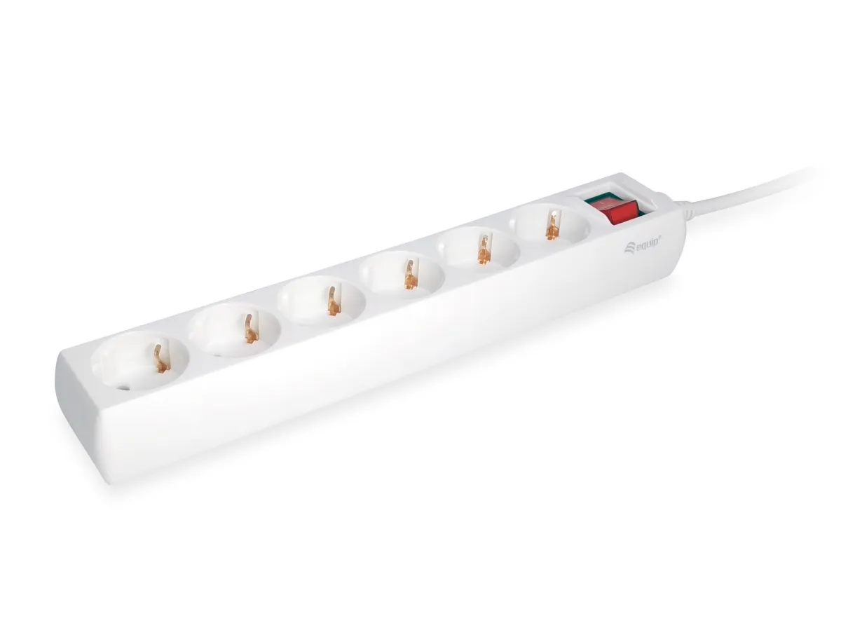REGLETA ALIMENTACION EQUIP CON 6 TOMAS CABLE DE RED DE 1.5 METROS Y BOTON DE APAGADO ENCENDIDO