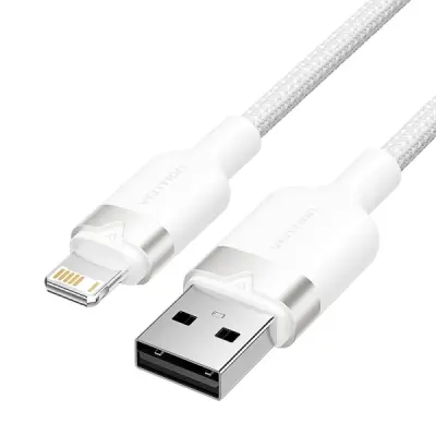 Vention Cable USB-A a Lightning 2.4A 1m Trenzado Blanco