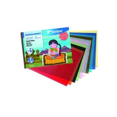 Sadipal Papel De Seda Para Manualidades 32X24Cm Colores Surtidos Bloc 10 Hojas