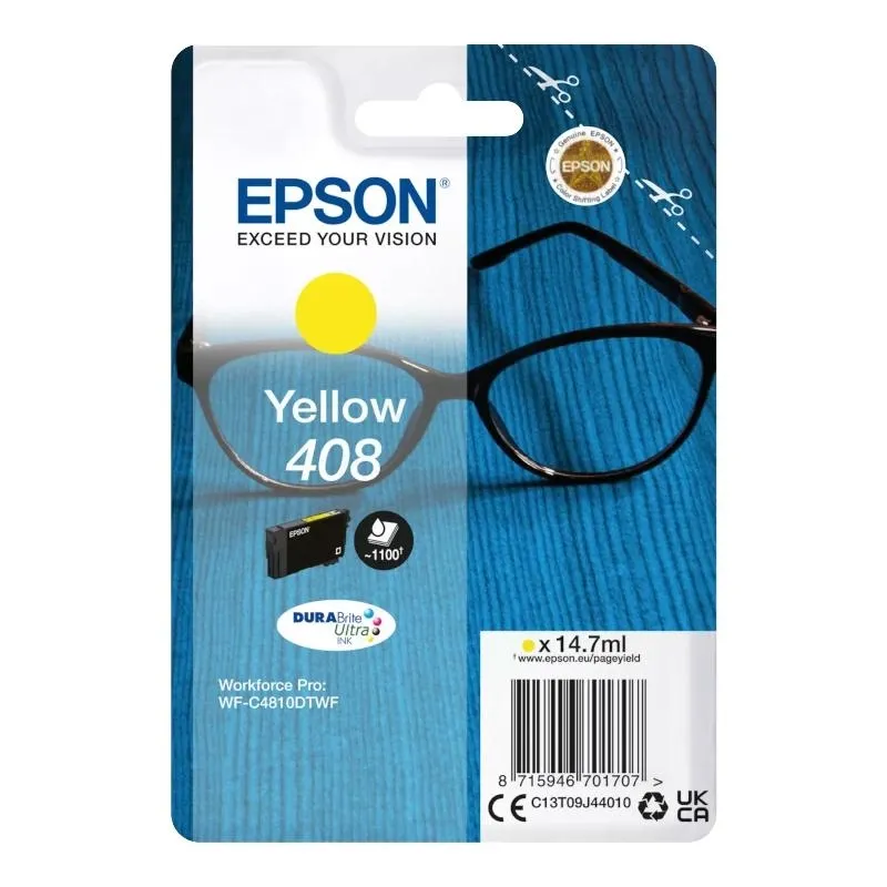 Epson 408 Amarillo Cartucho de Tinta Original para Impresoras