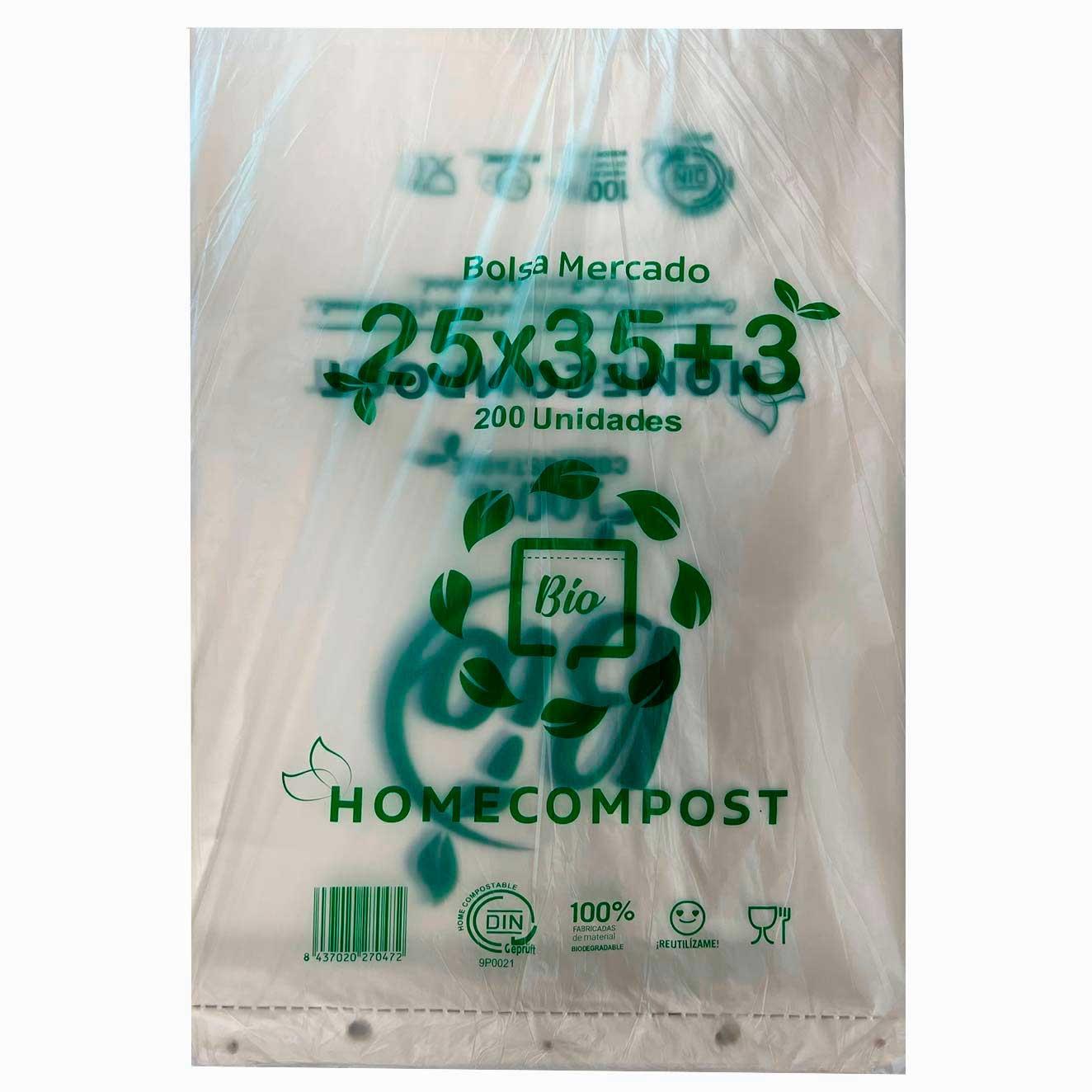 Bolsa Bloc 25X35Cm Compostable 12 Micras Paquete 200 Ud