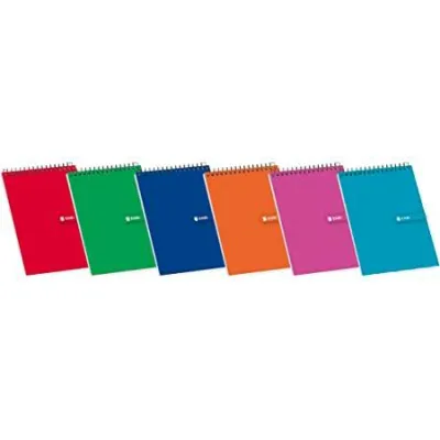 Enri Bloc Espiral 80 Hojas Cuadricula 4x4mm Tapa Blanda Colores Surtidos
