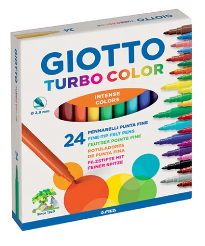 Giotto Rotuladores Turbo Color Surtidos Estuche 24 Ud