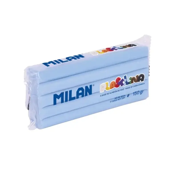Milan Plastilina de 150gr - Almidón de Maíz - Sin Gluten - Mezclable - Color Azul Claro