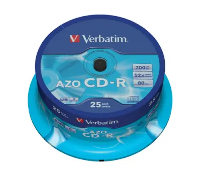 Verbatim CD-R AZO 700MB 52X 25 Pack Spindle Crystal Surface
