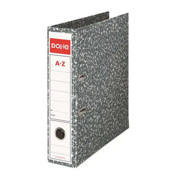 Dohe Archivadores Jaspeados - 320X280Mm - Carton Forrado Con Papel Impreso - Cantoneras Metalicas - Ollao, Rado Y Palanca De Maxima Calidad - Color Gris