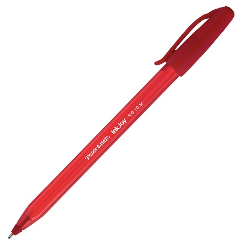Paper Mate Bolígrafo Inkjoy 100 Cap Triangular Rojo Caja 50 Ud