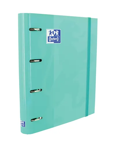 Oxford Carpeta Anillas 4X35mm Classic European Binder con Recambio 100H A4+ 5X5 T/Extradura Ice Mint