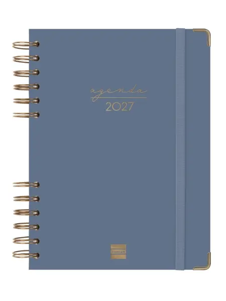 Finocam Agenda Espiral Trendy Alma 2027 - 1 Día por Página - E10 - 155x212mm - Azul