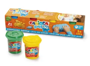 Carioca Baby Do Pack con 4 Botes de Pasta de Modelar 150ml - Colores Surtidos