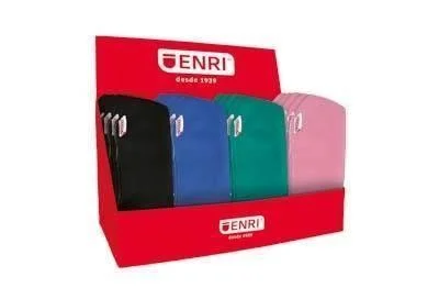 Enri Expositor de 20 Estuches Portatodo Neopreno - Colores Negro, Rosa, Azul, Verde
