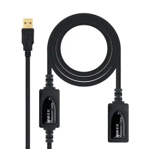 Nanocable Cable Prolongador USB-A 2.0 Macho a Hembra con Amplificador 10m