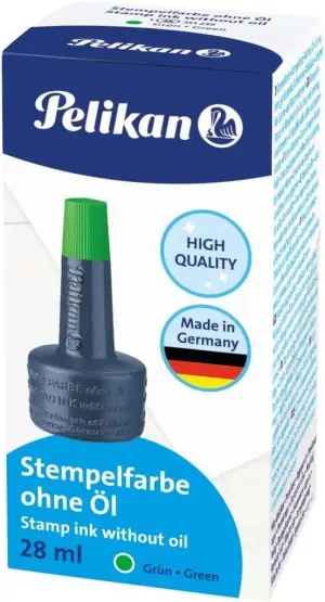 Pelikan Bote de Tinta para Tampones 28ml Sin Aceite Secado Rápido Verde Intenso