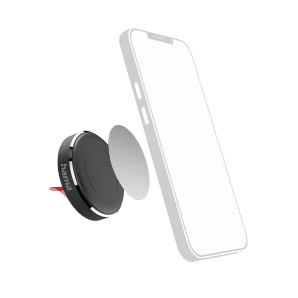 Hama Soporte de Coche Magnético para Smartphone - Pinza para Rejilla - Negro