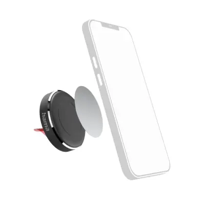 Hama Soporte de Coche Magnético para Smartphone - Pinza para Rejilla - Negro
