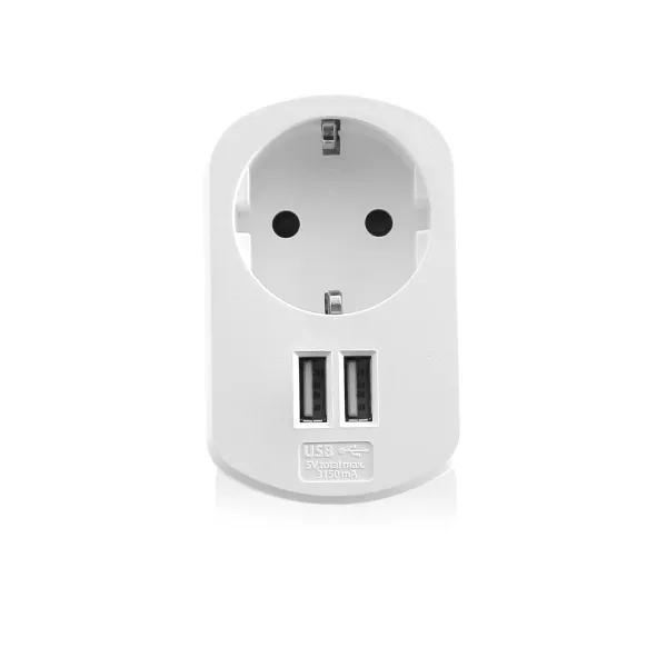 Ewent Cargador de Pared 2xUSB-A 17W Color Blanco
