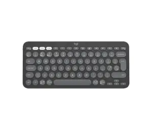 Logitech Pebble Keys 2 K380s Teclado Inalámbrico Bluetooth + RF Logi Bolt, Teclas Silenciosas, Easy-Switch para 3 Dispositivos, Mini QWERTY, Color Grafito