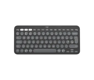 Logitech Pebble Keys 2 K380s Teclado Inalámbrico Bluetooth + RF Logi Bolt, Teclas Silenciosas, Easy-Switch para 3 Dispositivos, Mini QWERTY, Color Grafito