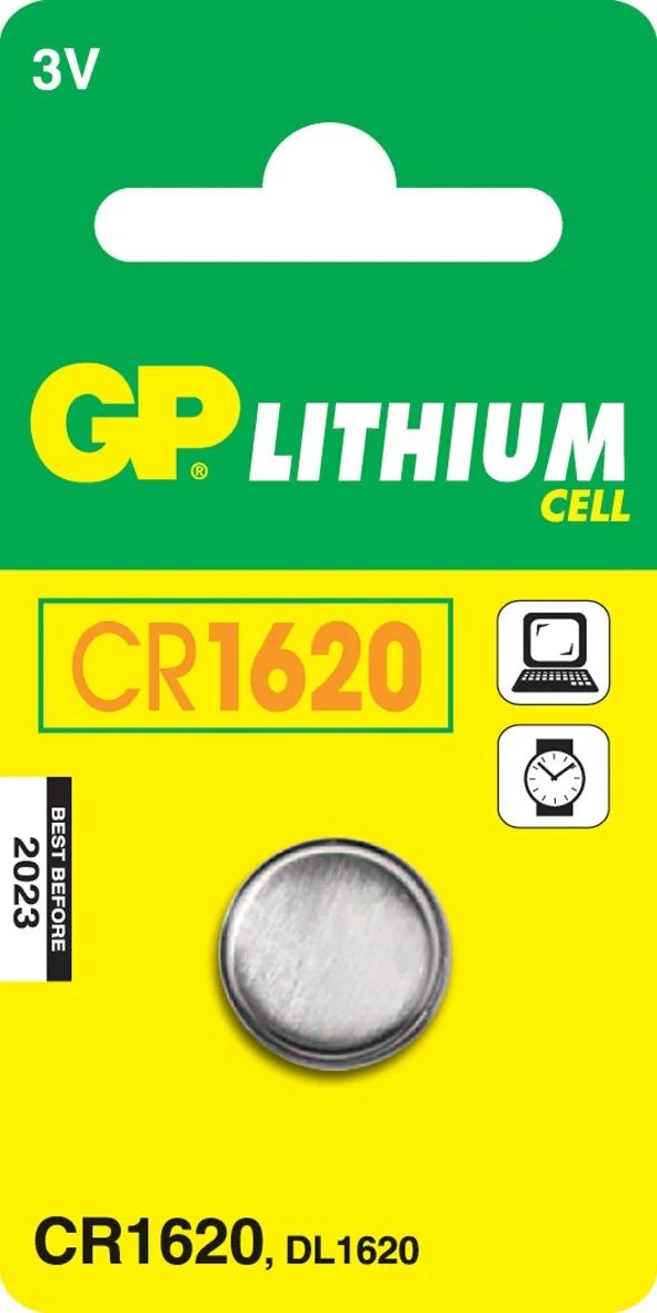GP Lithium CR1620 Pack de 1 Pila 3V