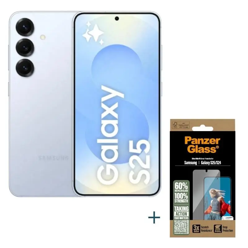 Samsung Galaxy S25 256GB 12GB Blue con Protector PanzerGlas