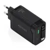 Aisens Cargador GAN 65W con 1xUSB-C PD3.0 y 1xUSB-A QC3.0 + Cable USB-C Retráctil Negro