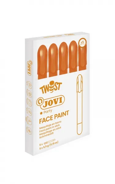 Jovi Twist Stick de Pintura de Cara Hipoalergénico Base Agua Color Naranja 15g