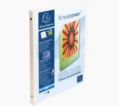Exacompta Carpeta De Anillas 4X15mm Krea Cover A4 Personalizable PP Opaco Blanco