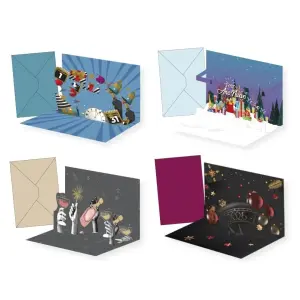 Bismark Tarjeta Pop Up de Felicitación de Año Nuevo con Sobre y Foil Decorativo