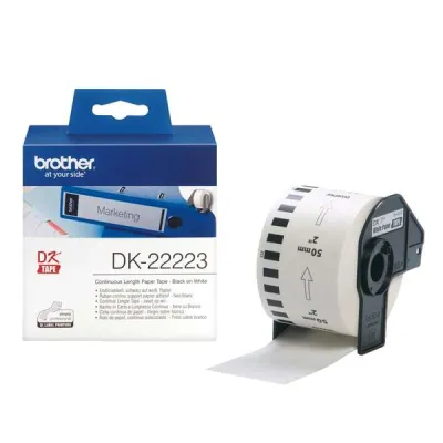 Brother Cinta Continua Papel Térmico Adhesivo Blanco 50mm x 30,48m