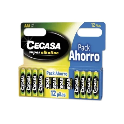 Cegasa Pack de 12 Pilas Super Alcalinas LR03 AAA - Alta Tecnología y Rendimiento