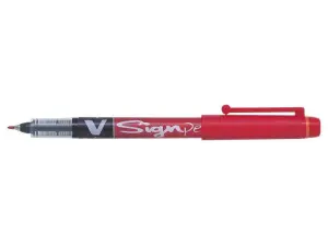 Pilot Rotulador de Punta Fina V-Sign Pen - Punta Fina de 2mm - Trazo de 0.6mm - Color Rojo