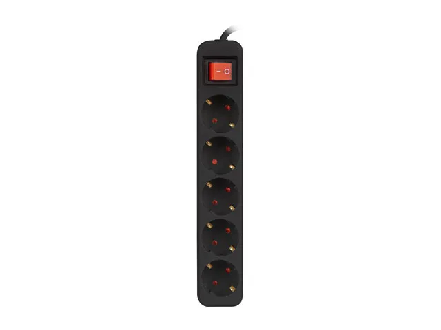 Lanberg PS1-05F-0150-BK base múltiple 1,5 m 5 salidas AC Interior Negro