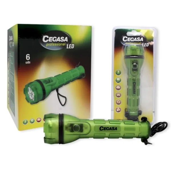 Cegasa Linterna Profesional 3 LED Resistente a Golpes y Agua IP44 2 Pilas AA