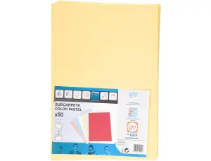 Gio Subcarpeta Simple Cartulina Folio 180gr Amarillo Pastel - 50 Unidades